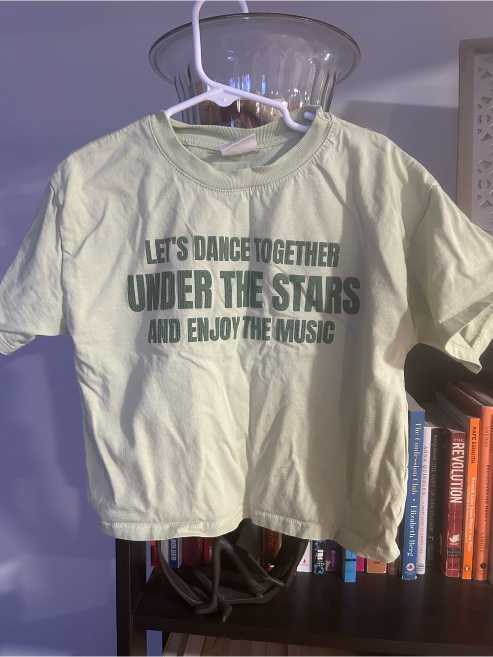 Zara Light Green Graphic Tee "Under The Stars"